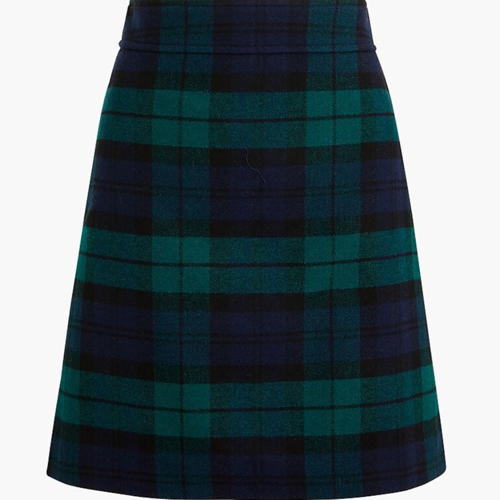 J Crew Wool-blend skirt in Black Watch Plaid - Size 2